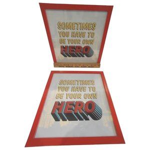 Framed Kids Picture "Be Your Own Hero" Saying  Home Decor Nursery